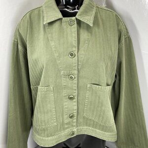 The Great Women’s Rancher Jacket Overshirt – Army Green – Size S